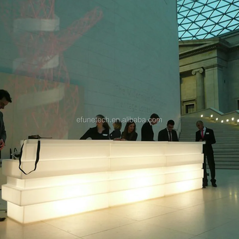 portable rgb color changing illuminated even party outdoor bar counter white plastic block led bar counter modern