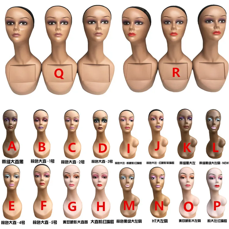 pink mannequin head Yellow eye shadow head mannequin display wholesale human hair mannequin head