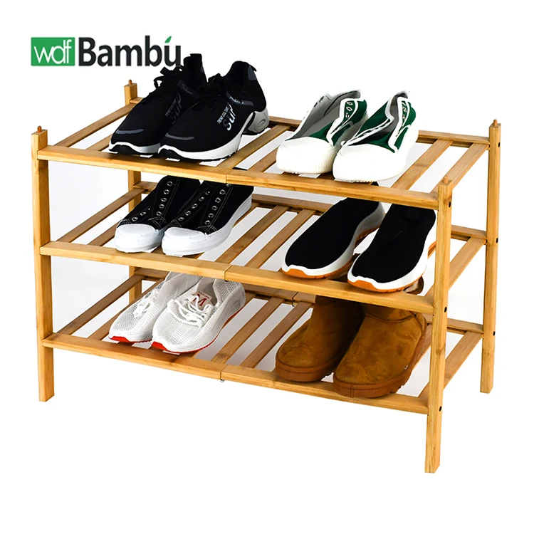 WDF Factory Wholesale multi layer shoe rack scarpiera salvaspazio furniture shoe rack Bamboo shoe stands for daily