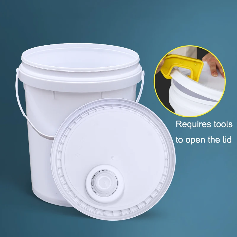 LEADLOONG -20L Round Bucket Chemical Barrel Sealed Barrel Paint Bucket with Lid Water Barrel Thickened Plastic Plastic Pail