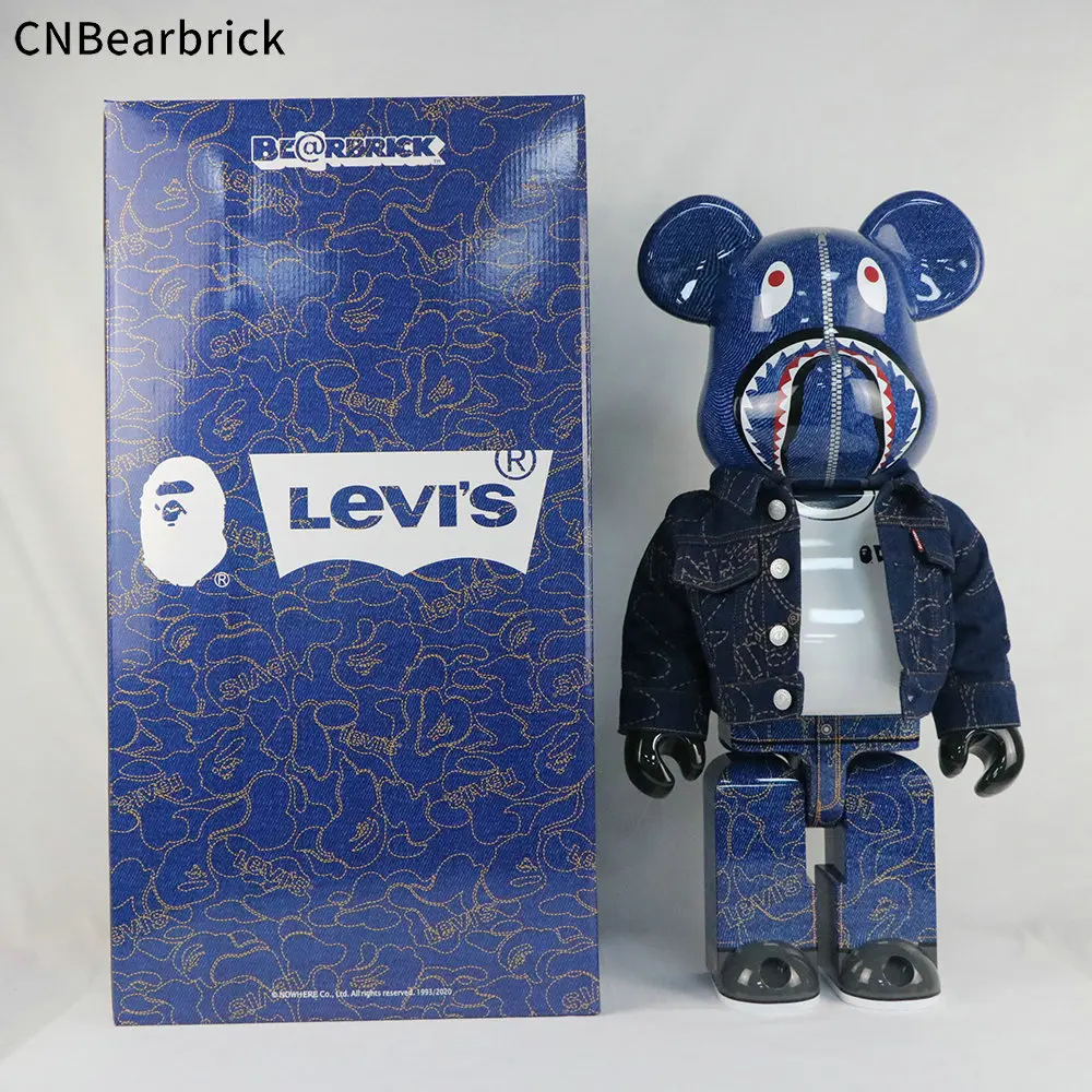 New 1:1 ABS High-end Correct Edition BAPE Denim Jacket Bearbrick 1000%70CM Medicom TOY Designer Figurine Model Toys Ornaments