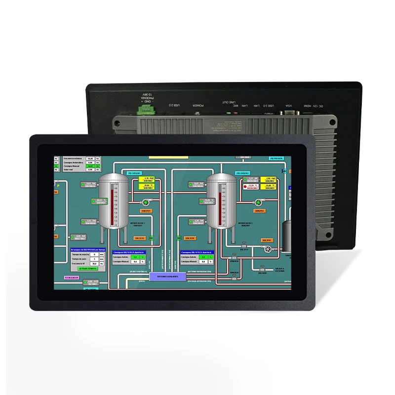 Color Song15.6 17.3 21.5  inch screen true flat Capacitive/Resistive touch panel PC wall mounted embedded Industrial PC fanless