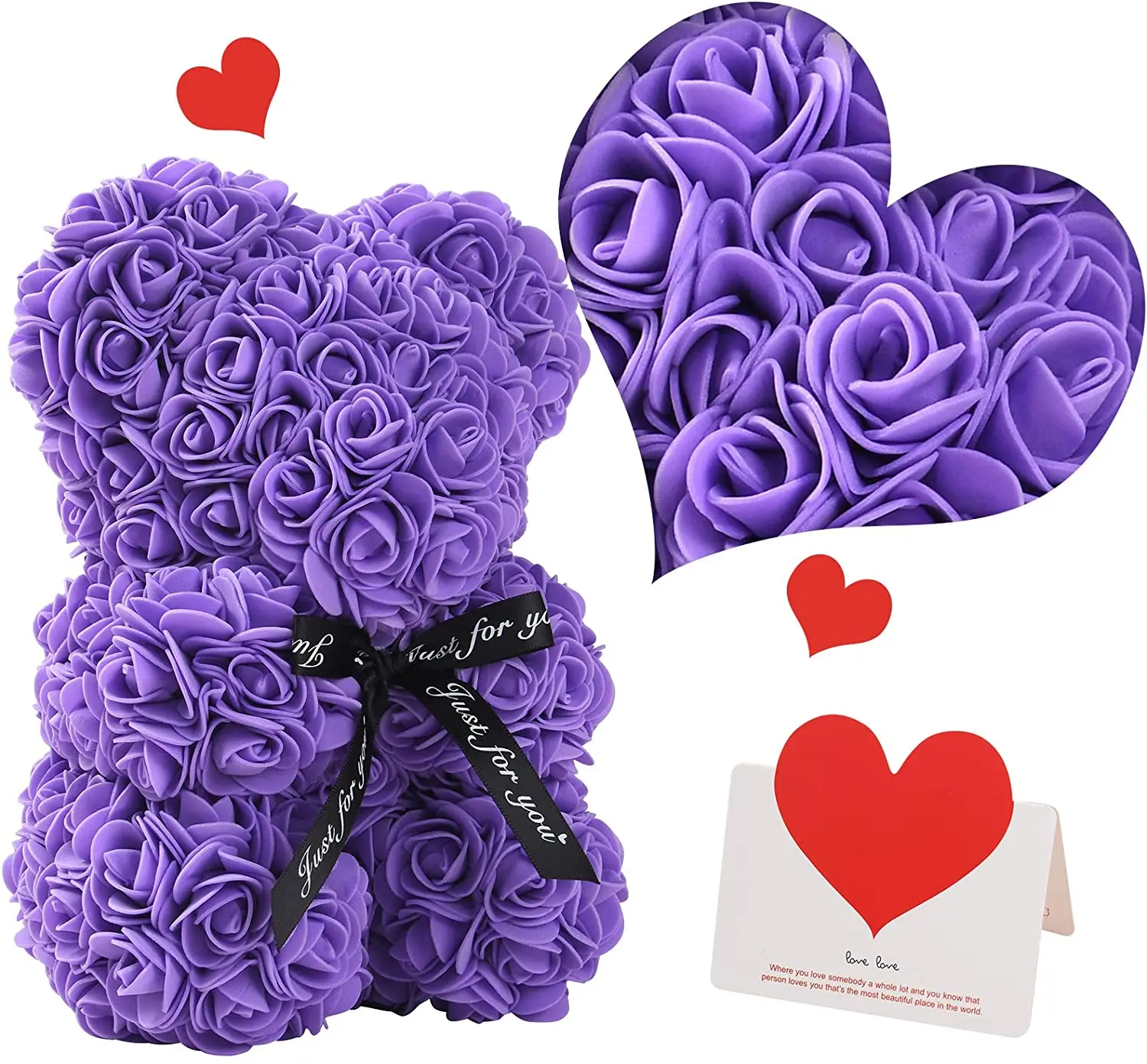 
2021 Hot sale amazon Factory has stock artificial flower Wholesale valentine Christmas gift 25cm 40cm rose bear Pearl bear gift 