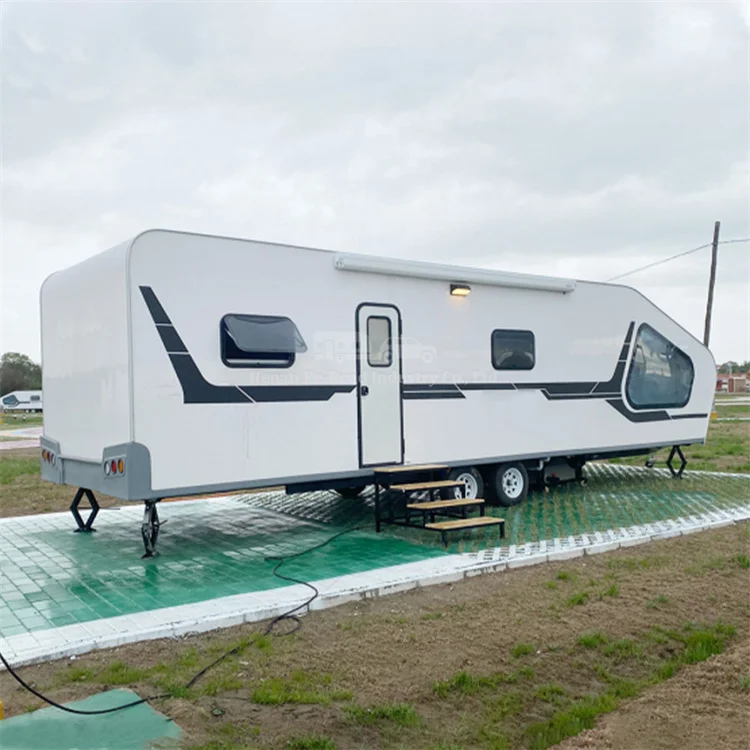 Large Size Rv 38Ft Luxury Starry Sky Camp Hotel 6 Persons Travel Trailer Camping Caravan House 2 Room Motorhome