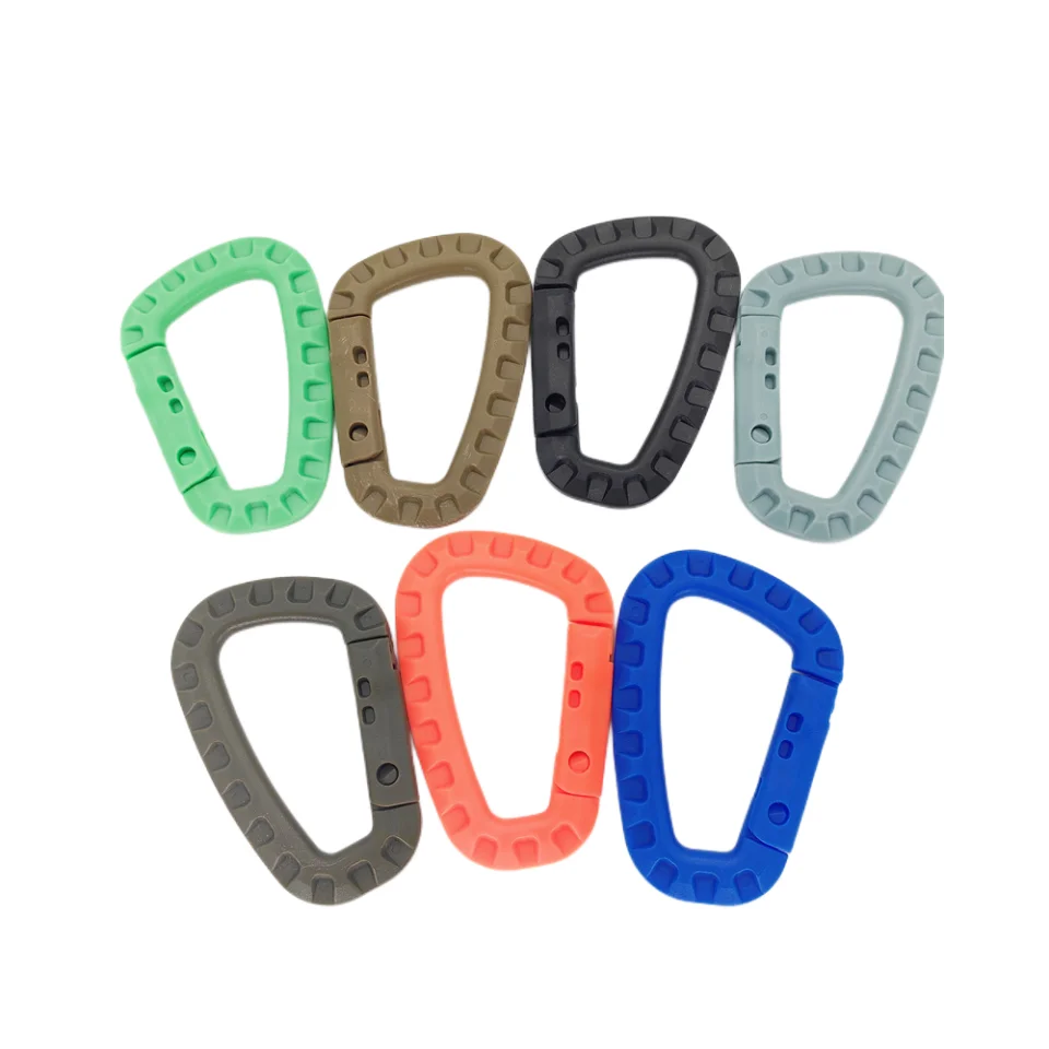 JKDSK-001 Outdoor D-Shape Backpack Carabiner Plastic Steel Bag External Hanging Clasp Backpack hook Bottle Buckle Keychain