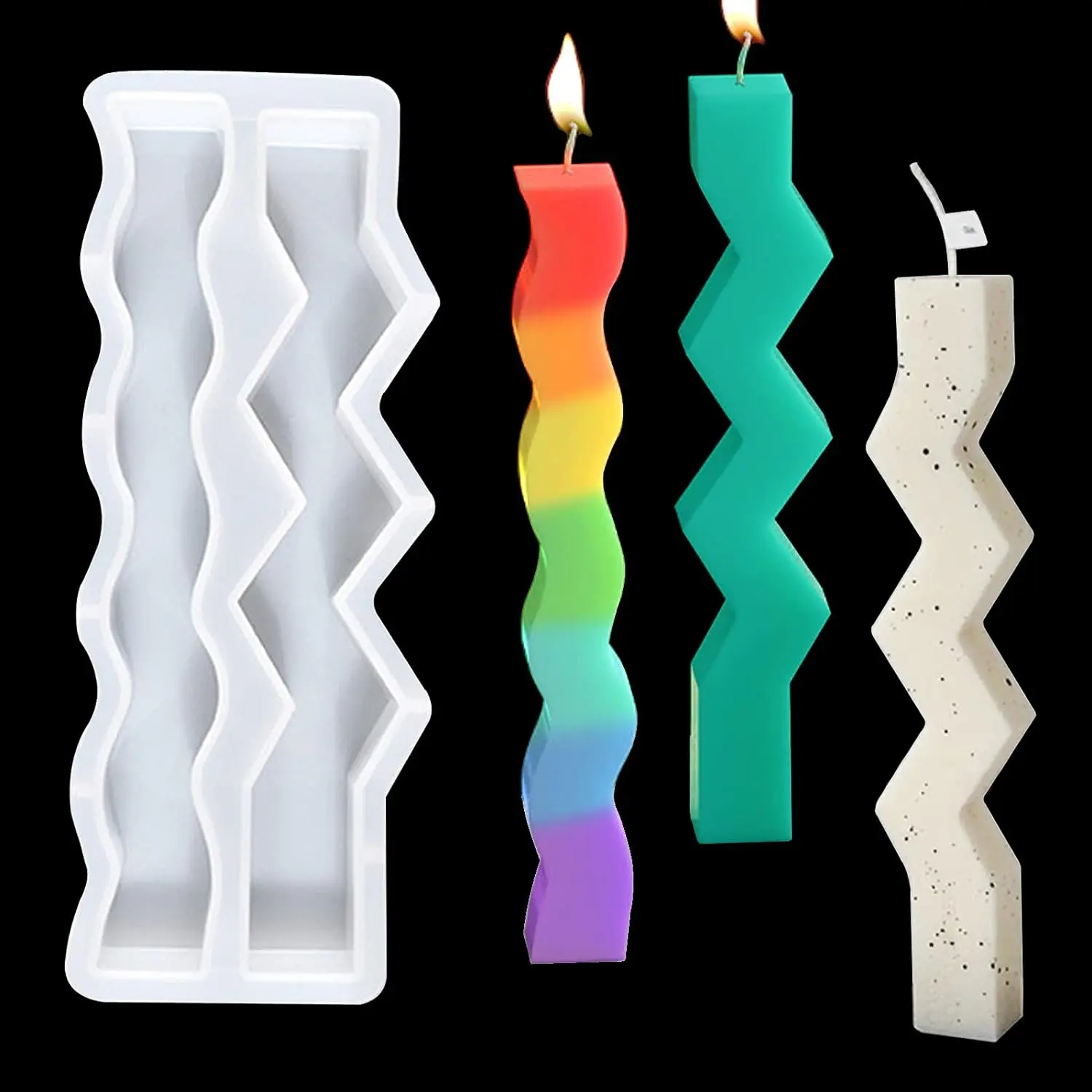 Unique Silicone Resin Mold for Pillar Aromatherapy Candle Soap Wax Making Epoxy Casting Mold for DIY Resin Clay Craft Art
