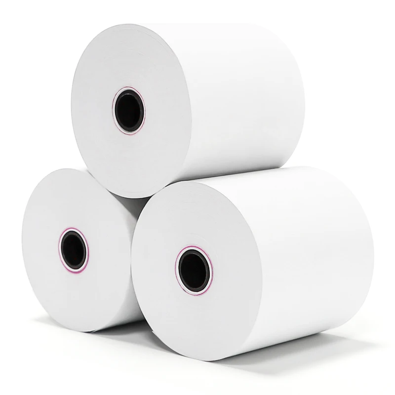 Manufacture Supplu 48g 55g 65g 80x70mm pos Thermal register paper Rolls 80x70 Register Thermal Paper for Pos machine