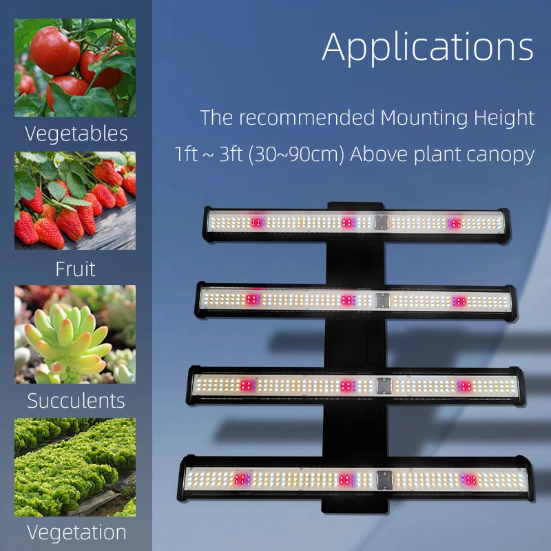 Greenhouse Indoor Plant 100W 200W 300W 1000W VEG BLOOM 0-10V Dimmable Switch Full Spectrum led grow light