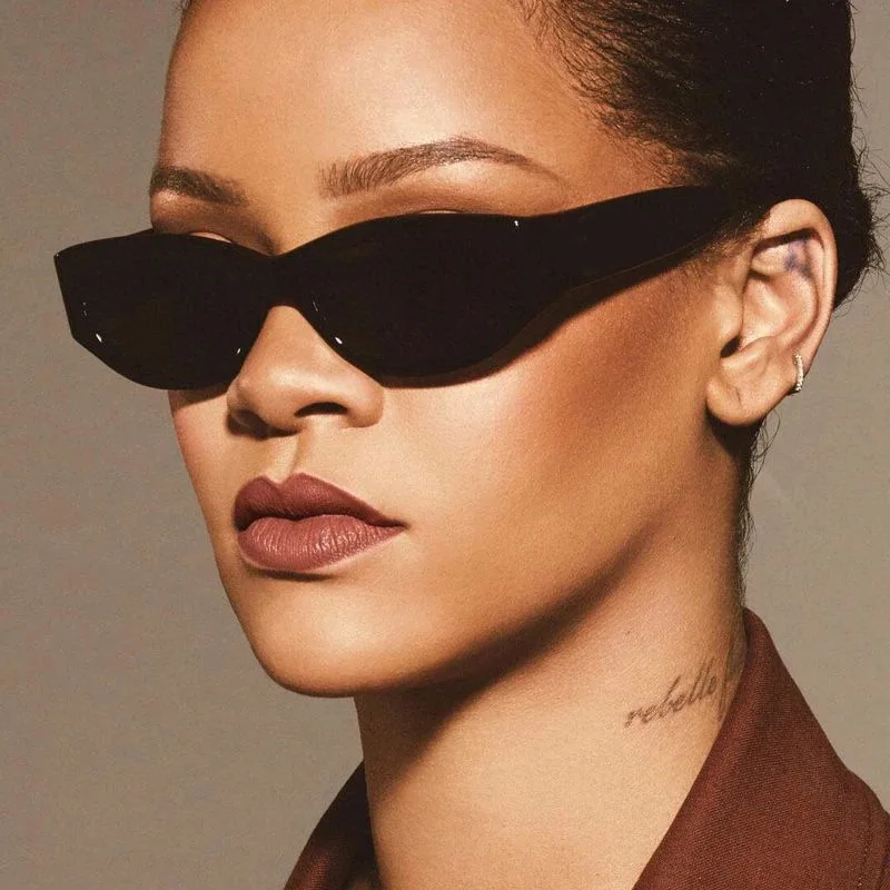 Rihanna Glasses Trendy New Small Oval Korean Sunglasses Women Men Designer brand luxury Celebrity Fashion Shades Oculos De Sol