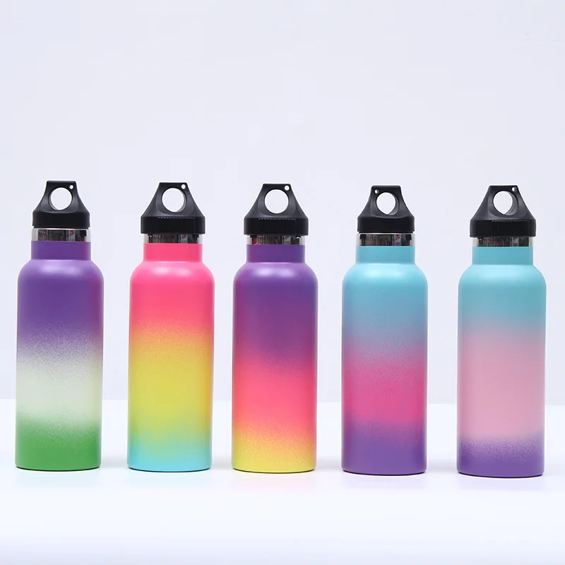 Matte Color Thermos Tank Flask Custom Water Bottle Laser Engrave Vacuum Insulated Stainless Steel Water Bottle 600ml with Lid