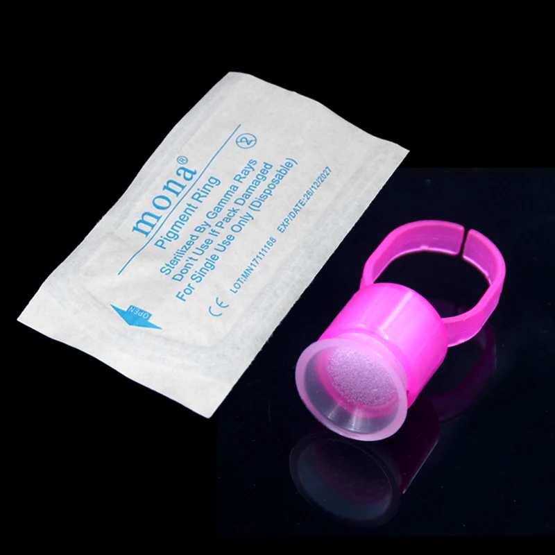 Microblading Pigment Glue Ink Rings With Sponge Cups Ring Permanent Makeup Eyelash Extension Glue Holder Eyebrow Tattoo