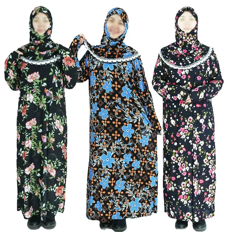 New Muslim Women Polyester Islamic Dress Long Sleeve Arab Jilbab Abaya Adults Middle East Support 1pcs/opp Bag 12pcs/dozen 2000