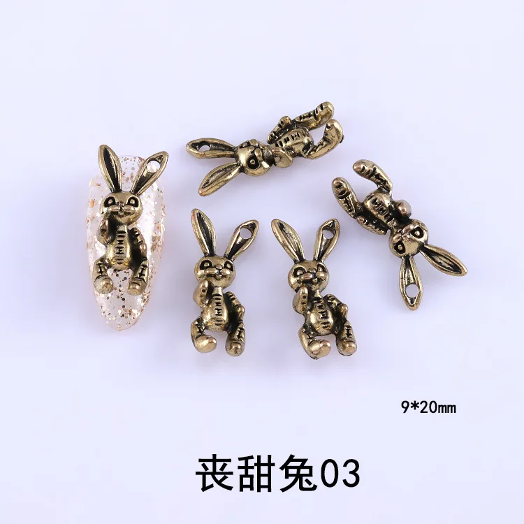 Skull sweet dark Rabbit Nail Art Charms  hare Nail Jewelry Piercing Ornaments DIY Fashion Manicure Nail Decoration Accessories