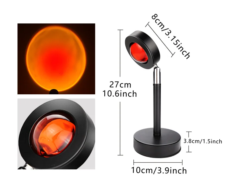 2021 New Arrivals Wholesale 180 Degree Rotation Colorful LED Sunset Floor Lamp Rainbow Projector Light For Photograph