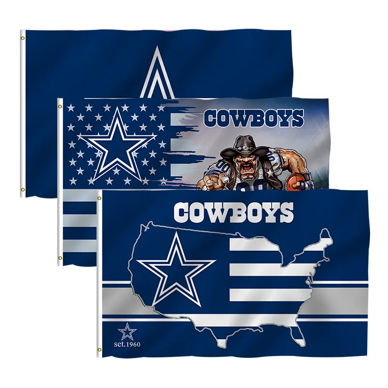 In Stock All Football Team Flag 3x5ft High Quality Custom Design Dallas Cowboys Banner 100% Polyester Sports Nfl Flag