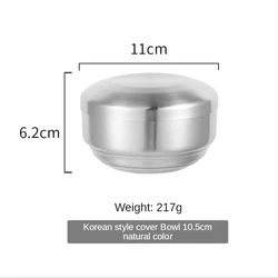 Fruit Mixing Metal Serving Soup Silver Stainless Steel Korean Gold Rice Bowl with lid cover