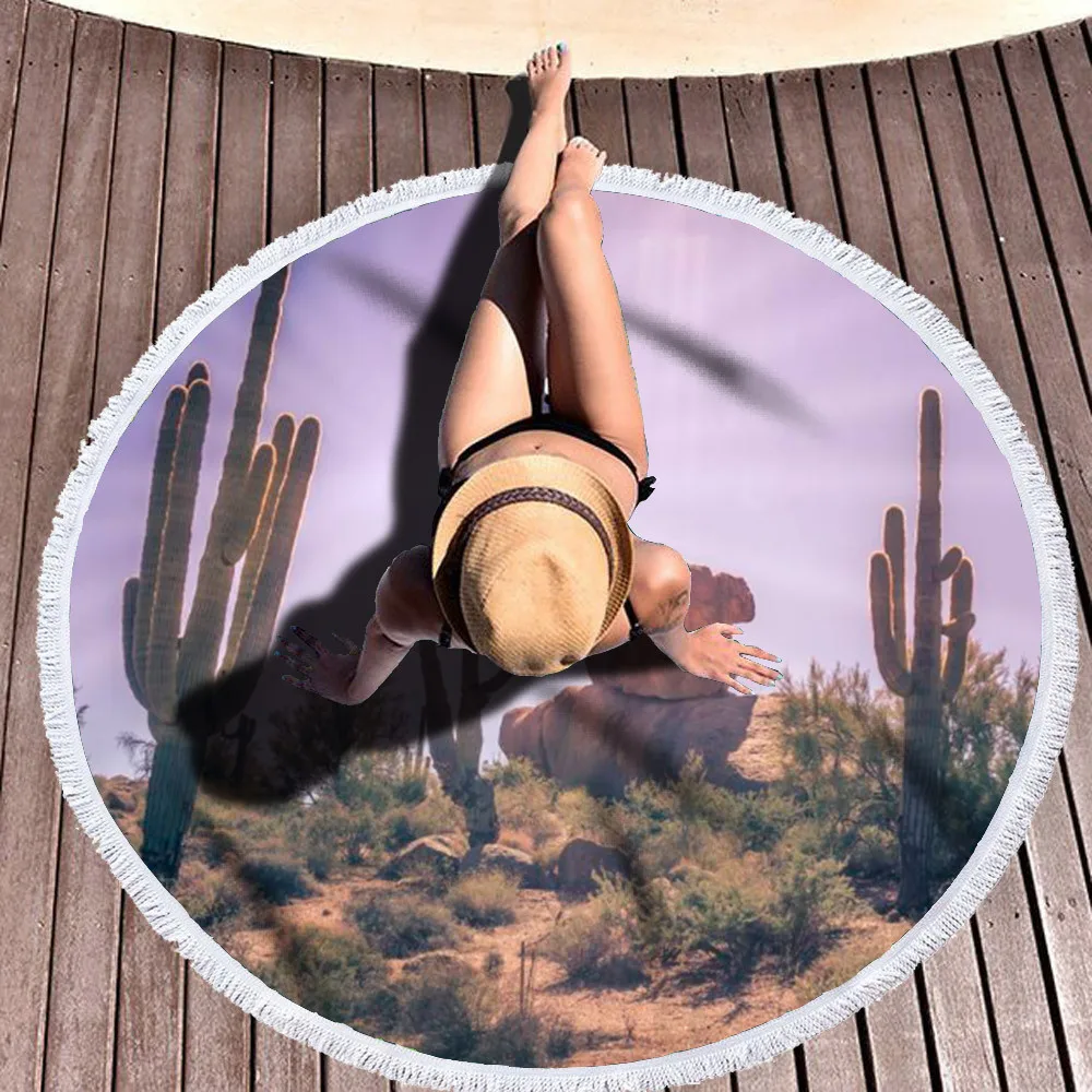 
Круглые пляжные полотенца из микрофибры с принтом на заказ 