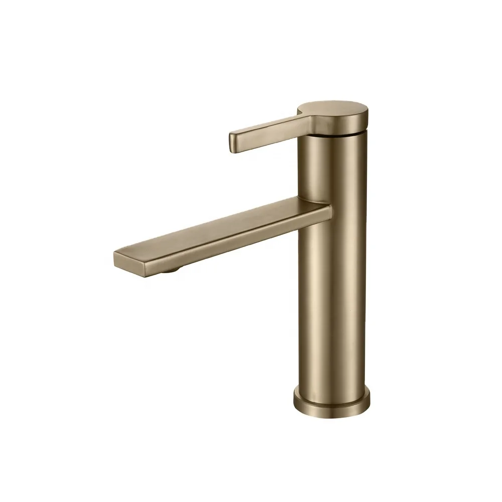 Новый дизайн 45 мм широкий корпус 304 из нержавеющей стали горячая и холодная раковина кран золотого матового цвета смеситель