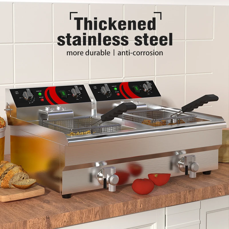 13L liter Temperature control electric potato chips fryer machine with cover