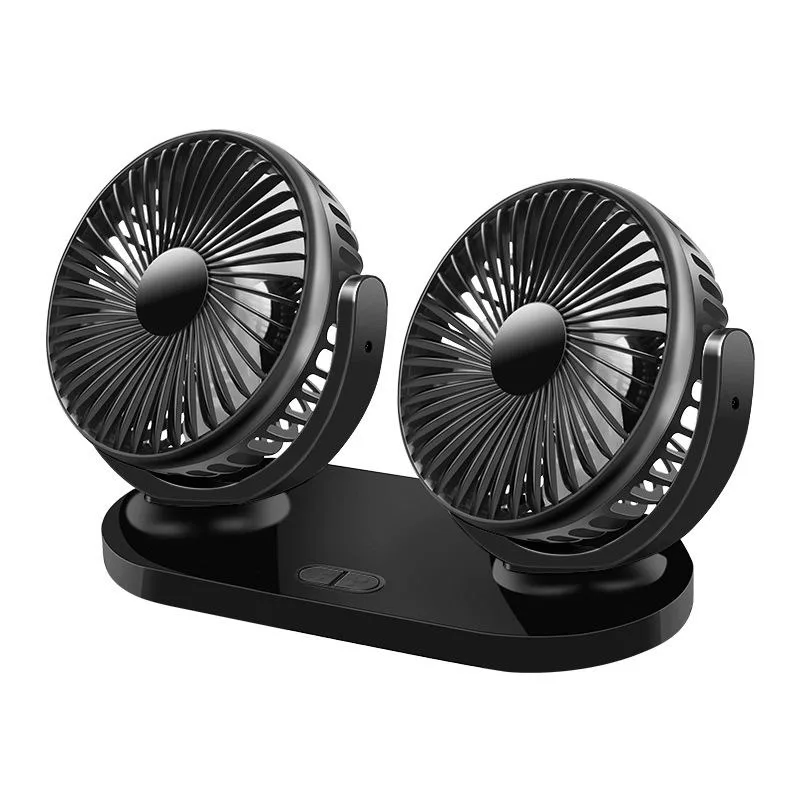 2024 360 Degree Rotatable Vehicle Upgraded Dual Head USB Fan for Car with Powerful Cooling