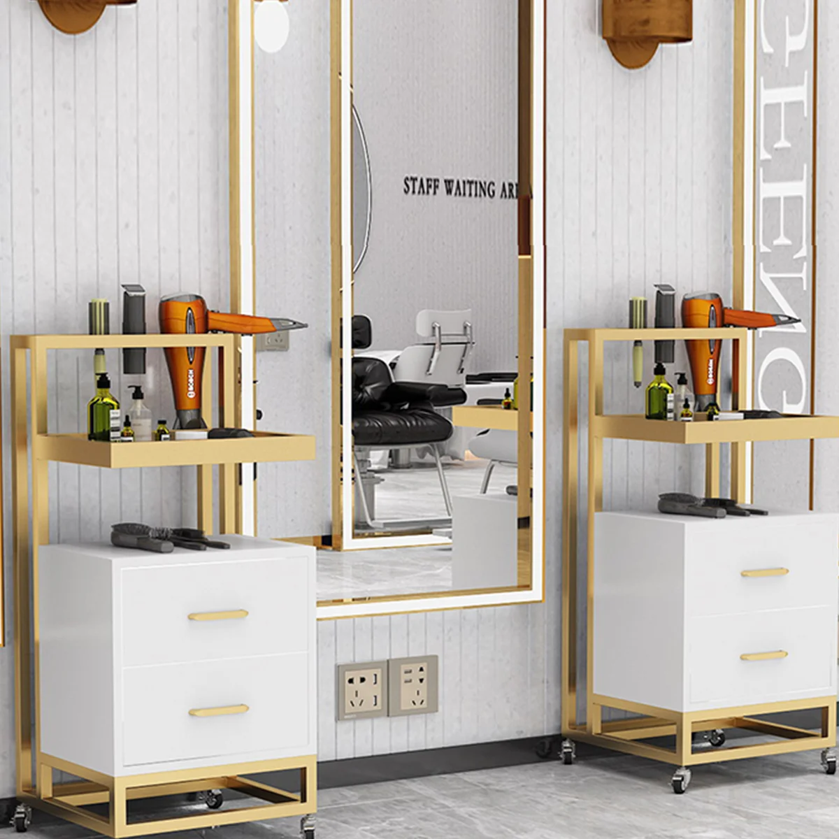 hot sale Factory wholesale cheap beauty modern salon equipment adjustable rolling trolley cart for beauty machine