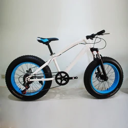 Kids mountain bike with pedal China factory 2022 4.0 aluminum alloy spoke wheel carbon steel frame fat tire snow bike
