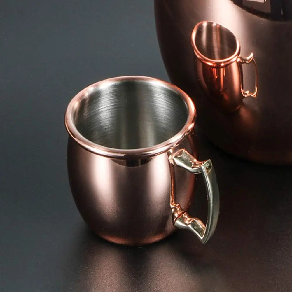 Set Of 2 Cups Stainless Steel Beer Wine Water Milk Coffee 60ml Moscow Mule Mug for Cocktail Drinking