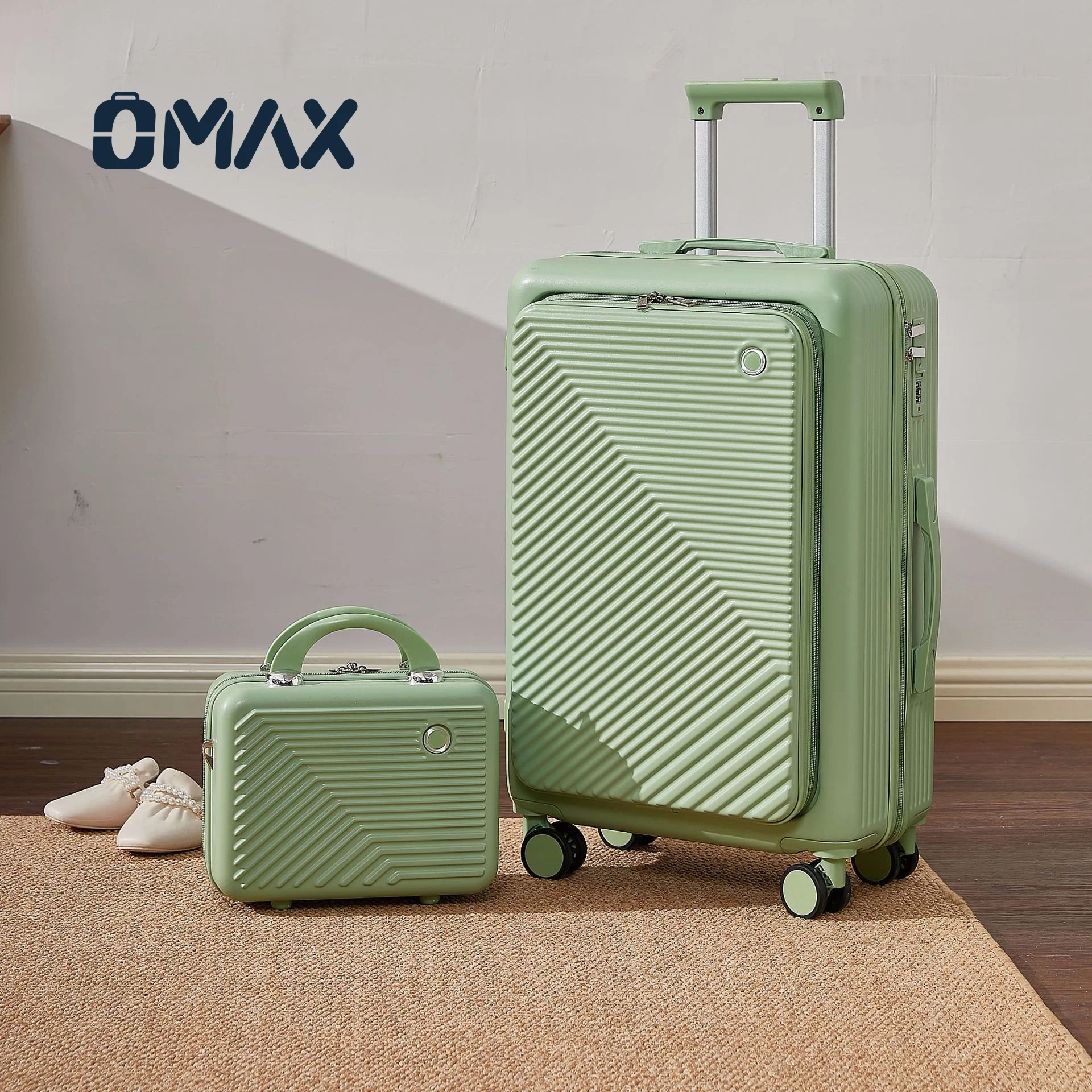 Оптовая Продажа с завода OMAX комплект чемоданов из 2 предметов алюминиевый чемодан в деловом стиле чехол для тележки спиннером замок поездок