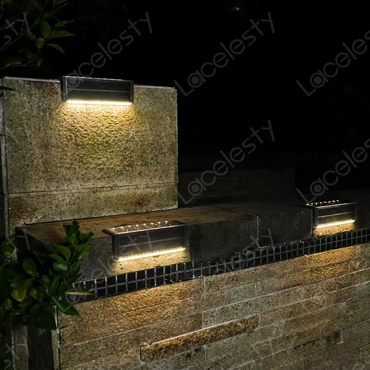 Decor Solar Step Paver Lights Landscape Lamps Wall Pathway Yard Patio For Pathway Walkways Patio Balcony LED Garden Lights
