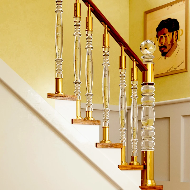 Clear Acrylic Handrail Crystal Balustrade Handrail For Porch Railing Post Kristalltreppensaule Acrylprodukte