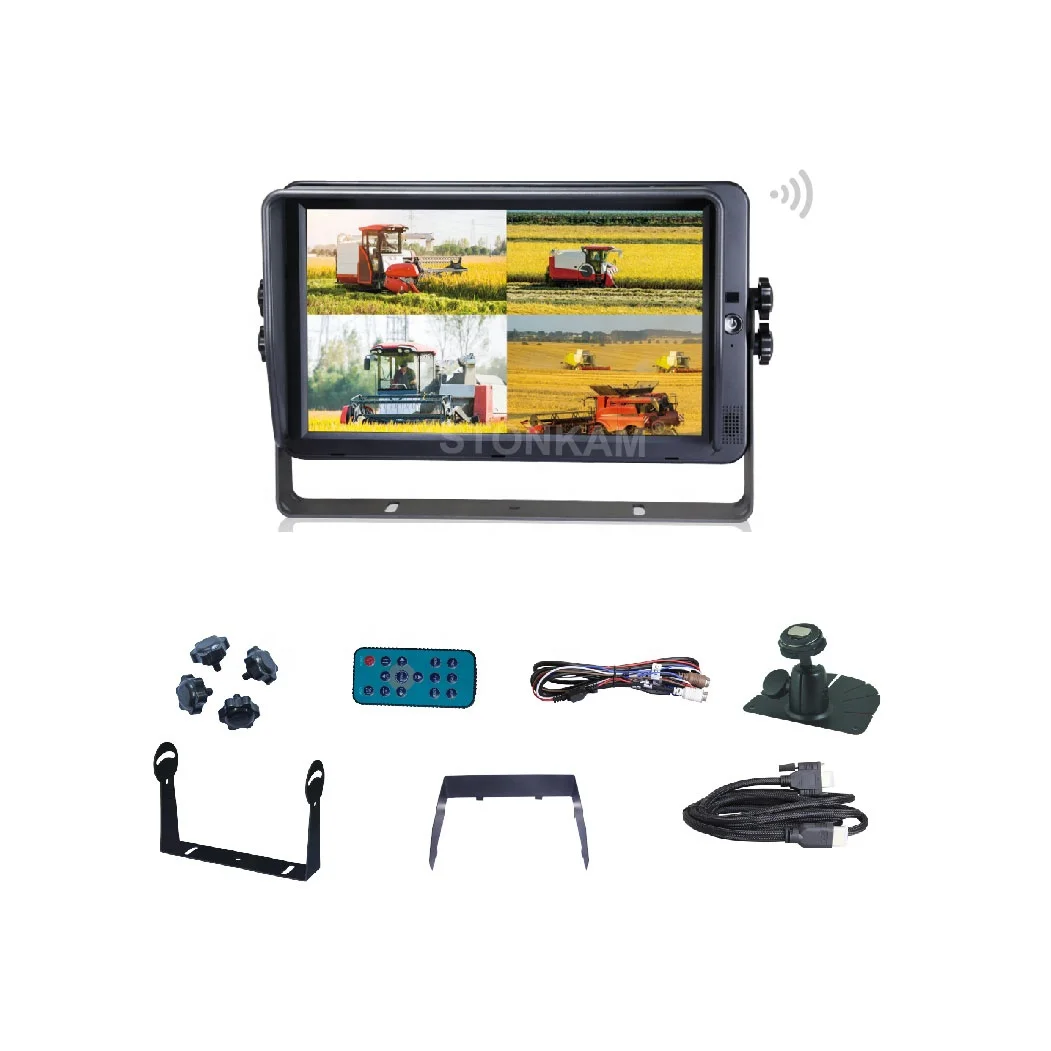 Цифровая беспроводная резервная камера STONKAM 10,1 дюйма 2,4 ГГц с четырехъядерным экраном