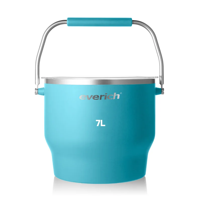 Double-Wall Stainless Steel Ice Bucket  Insulate With Lid and Ice Tong 3 L Included Strainer Keeps Ice Cold