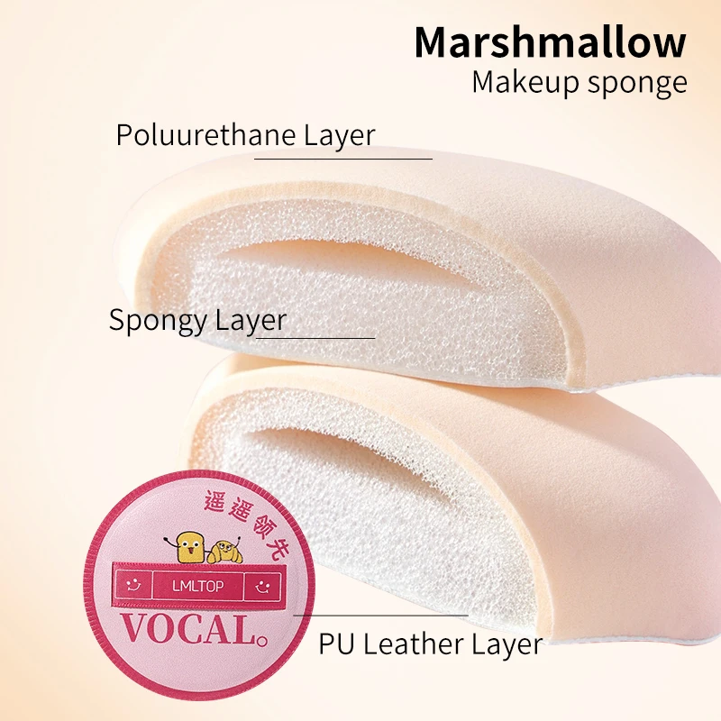 LMLTOP Popular Latex Free Makeup Sponge Puff SY240-241 Round Square Marshmallow Sponge Dry Wet Use Air Cushion Powder Puff