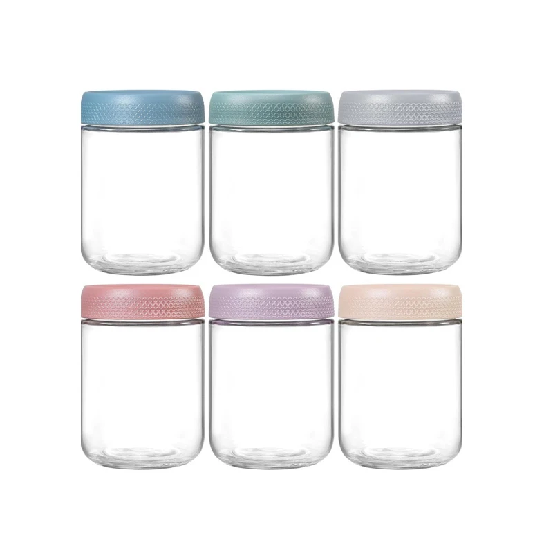 Mason Jar Food Storage Bottle with Lid Glass Sealed Overnight Oats Container for Kitchen for Snacks Yogurt Spices Other Foods
