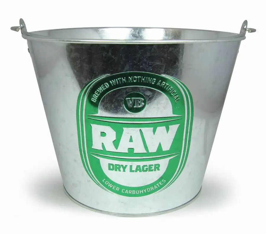 Factory 5L customized design Galvanized Metal Champagne Wine Beer Ice Bucket for outdoor