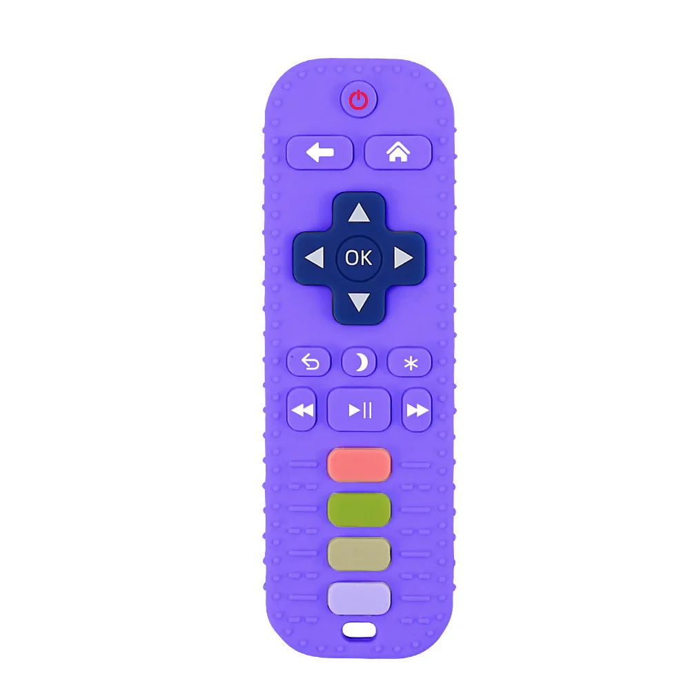 Wholesale TV Remote Control Shape Design Teething Toy Customize Logo BPA Free Soft Teether Silicone Baby Toy