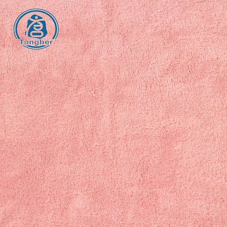 Plain dye knit soft and absorbent 100 polyester coral fleece fabric for bathrobe and blanket