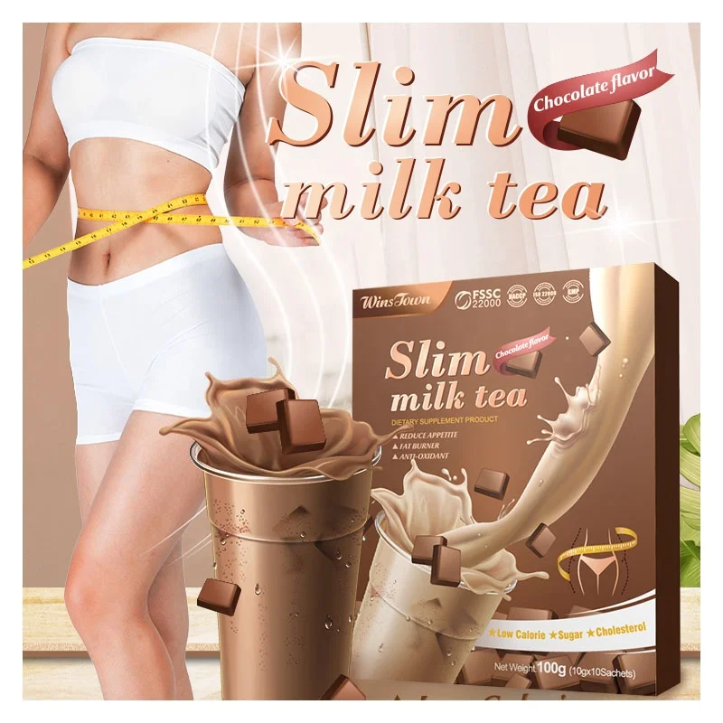 Chocolate flavor slimming milk  tea Weight Loss Body Flat Tummy detox belly fat burn slim milk tea