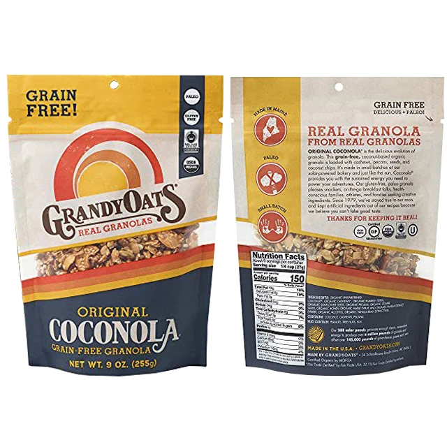 Wholesale custom 400g Moistureproof ziplock stand up pouch dried fruit flour cereal Fast food oatmeal packaging bags