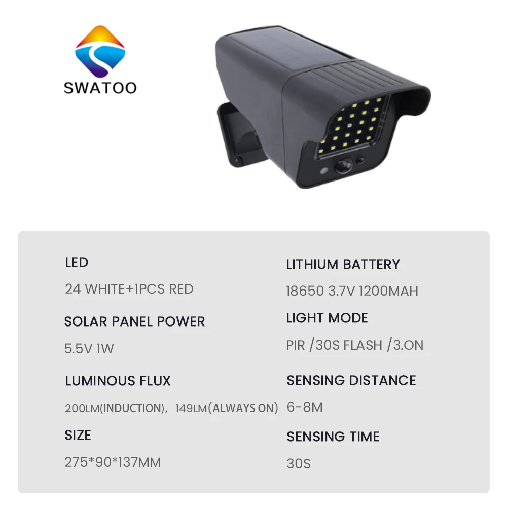 New Design Adjustable Outdoor Waterproof Solar Powered Outdoor Wall Led Garden Security Flood Light Motion Detector Sensor