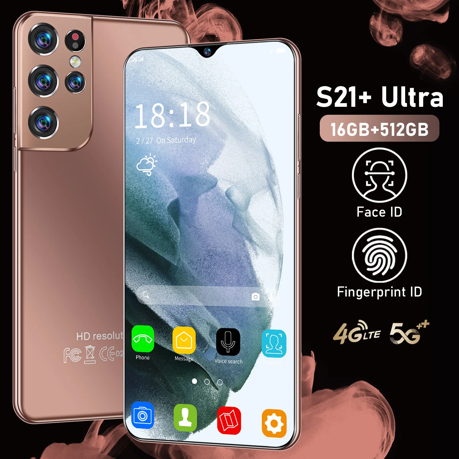  Новое поступление 2021 смартфоны Android 16 ГБ + 512 5G мобильные телефоны с большой емкостью 6800 мАч мобильный
