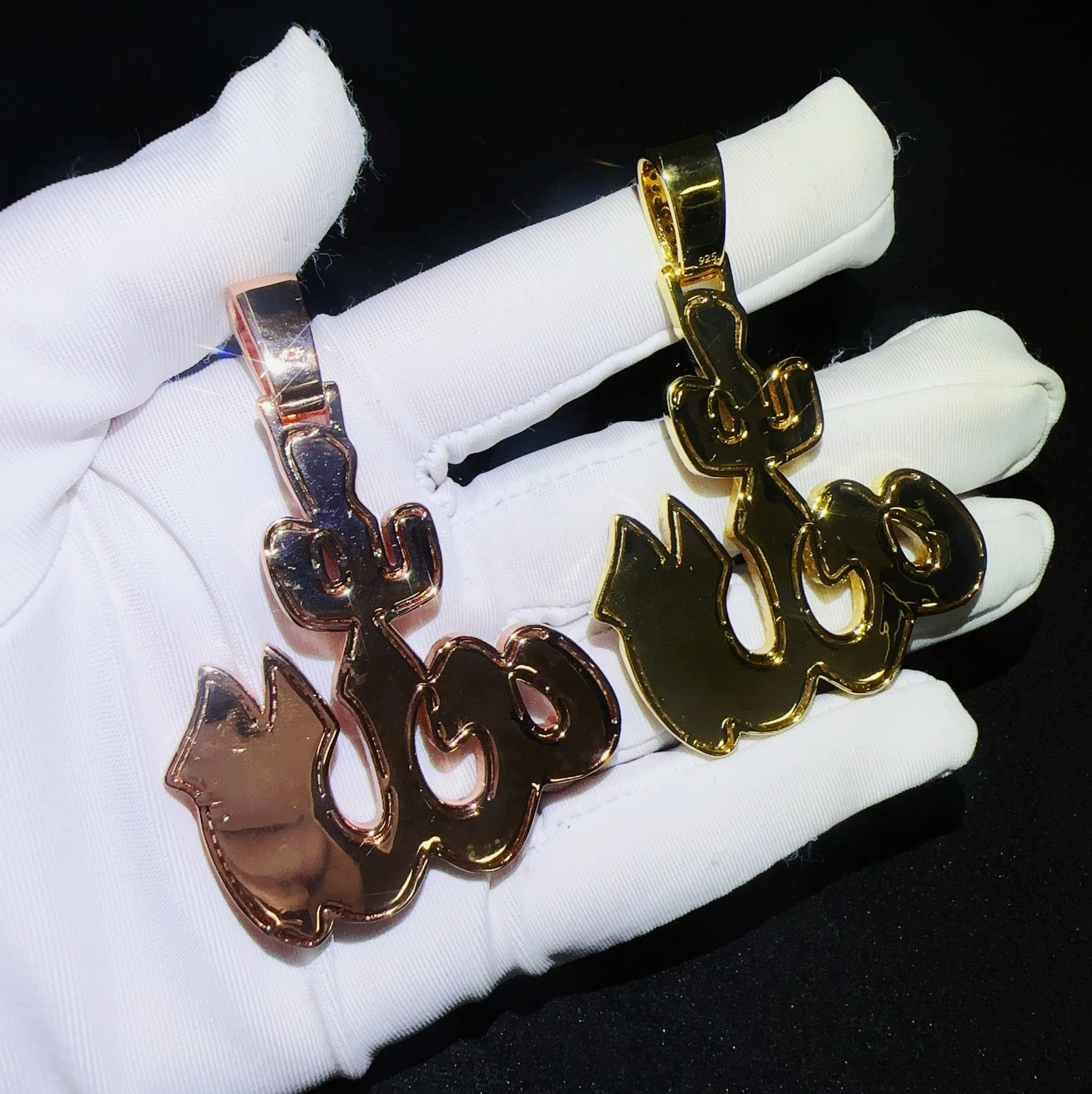 Fashion Best Jewelry Designer Custom 925 Sterling Silver Charm pendant VVS Moissanite Diamond Glow In Dark Anchor Pendant