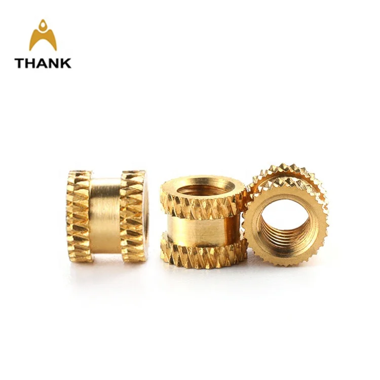 Custom size M1.6 M2 M2.5 M3 M3.5 M4 M5 M6 M8 knurling through hole knurled threaded brass insert nuts for plastic