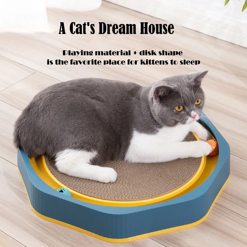 Cat Scratching Board Corrugated Cardboard Box Pet Furniture Protector for Indoor Cat Scratching Toys Ball
