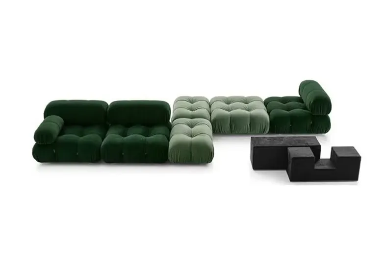 Italian Luxury Fabric Sofa Minimalist Mario Module Combination Extendable Wood Set for Kitchen Villa Bathroom