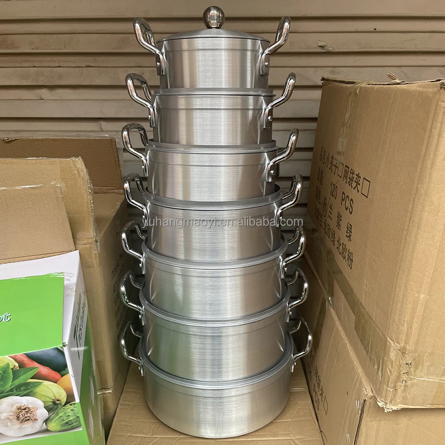Hot Selling High Quality Heavy Large Aluminium Pot 7Pieces Pots Cookware Set Frying Soup Dia Cast Casseroles Cooking Pot Set