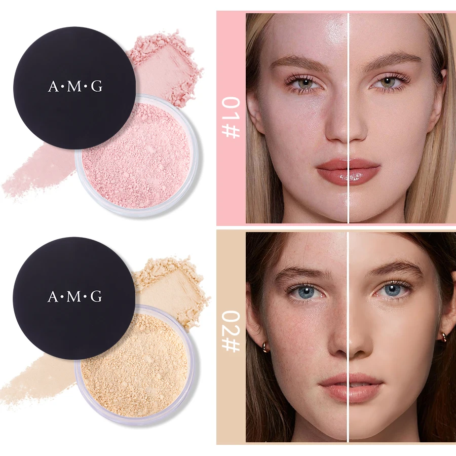 A.M.G Factory Face Makeup 20g High Definition Setting Powder Brightening Oil Control Waterproof Long Lasting Matte Loose Powder