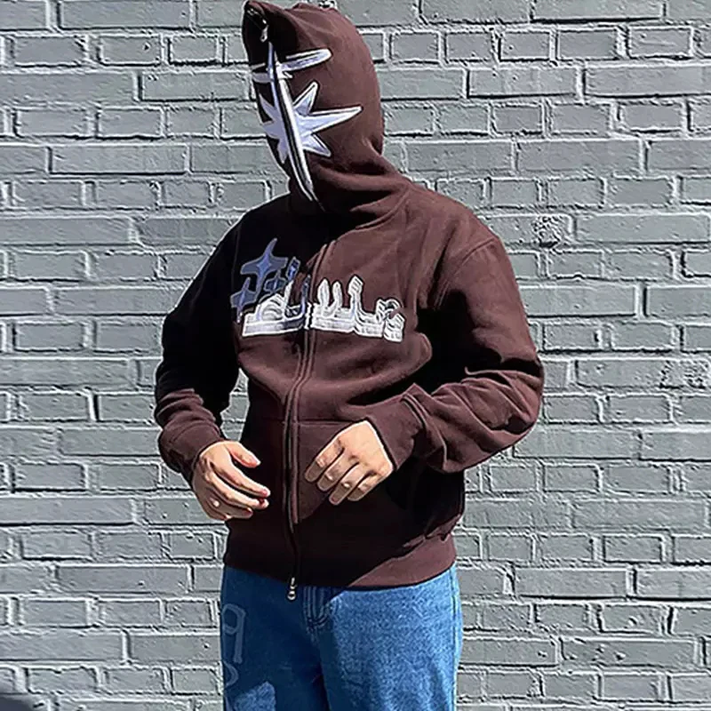 Custom Heavyweight Fleece Cotton Embroidery Full Zip Up Hoodie