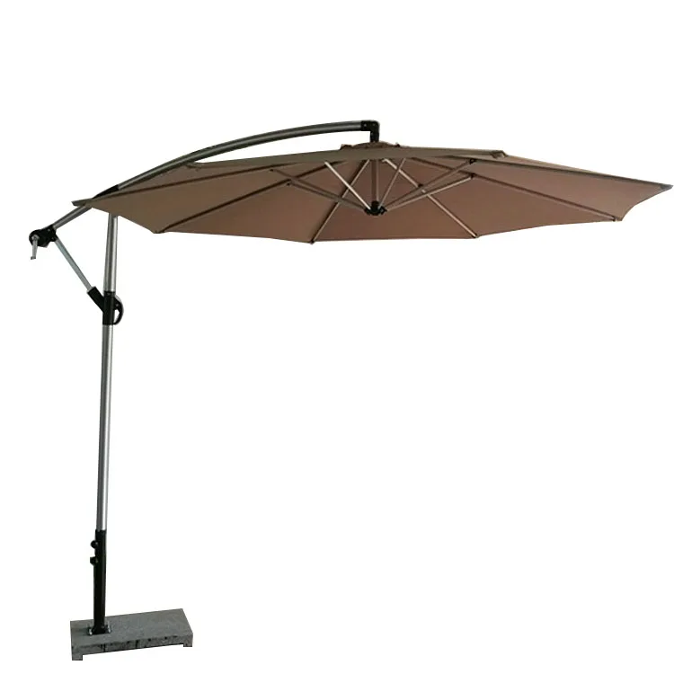 FEAMONT UV Printed Outdoor Hanging Banana Umbrella Waterproof Aluminum Restaurant Sun Canvas Parasol for Garden Beach Patio