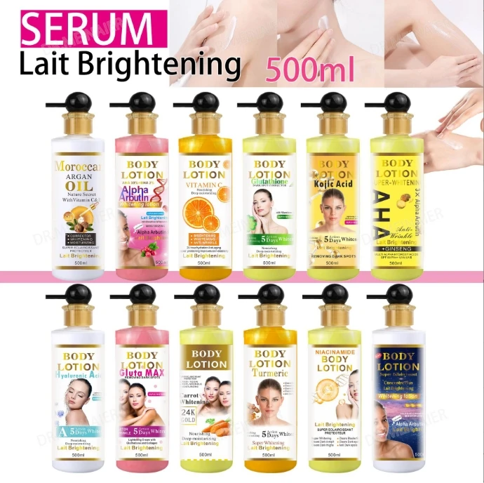 Best Whitening Body Lotion Skin Care Arbutin Kojic Gluta Turmeric Hydrating Body Milk AHA Carrot Anti aging Lightening Cream